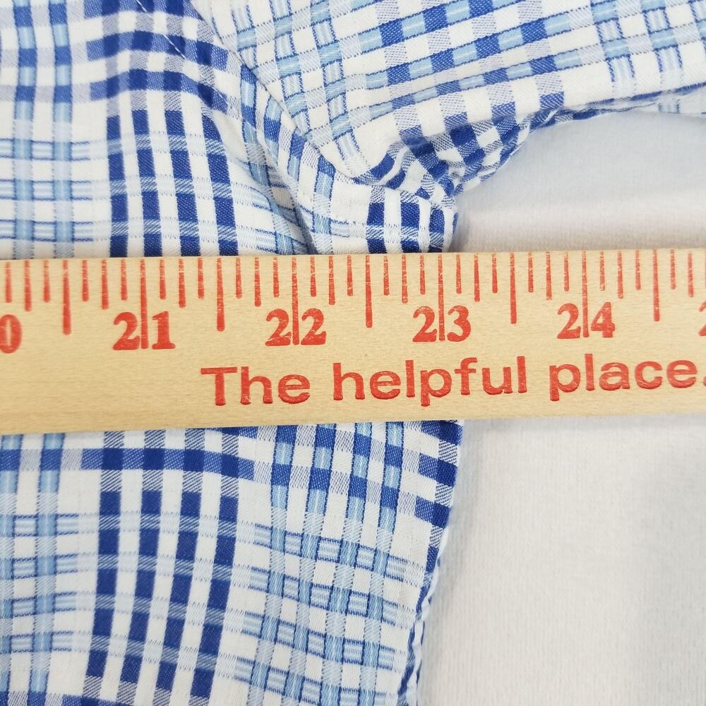 Robert Graham Shirt Mens XL Blue White Plaid Classic Fit Button Up Cotton Casual - Picture 8 of 10